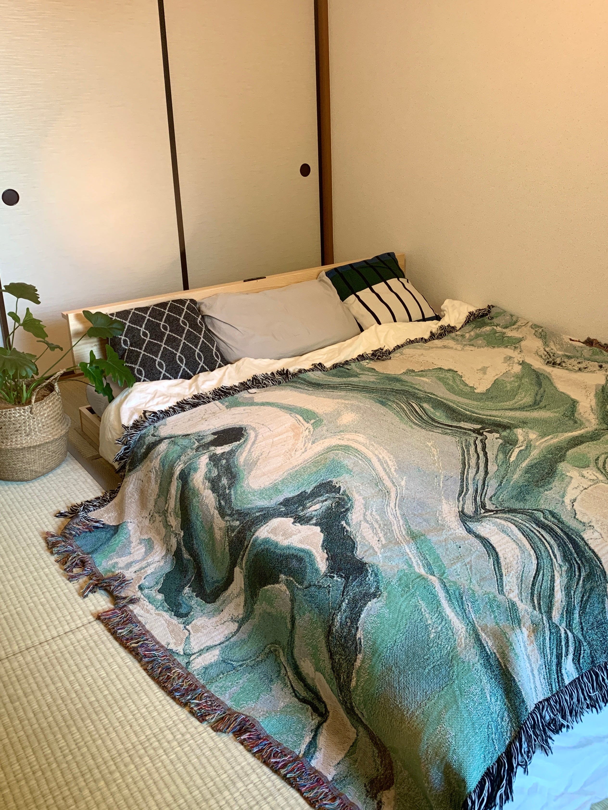 Sky Blue Flow Throw Blanket