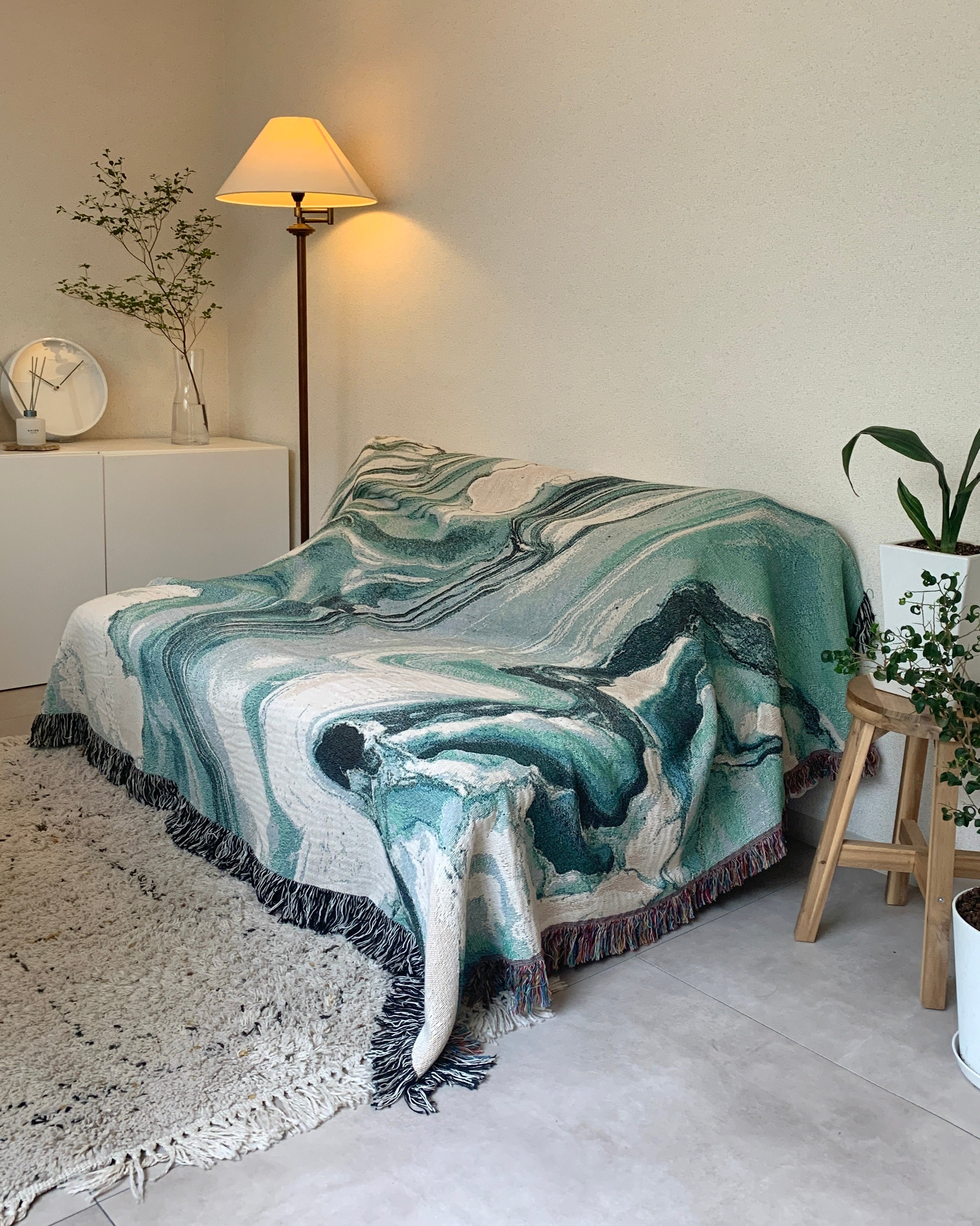 Sky Blue Flow Throw Blanket
