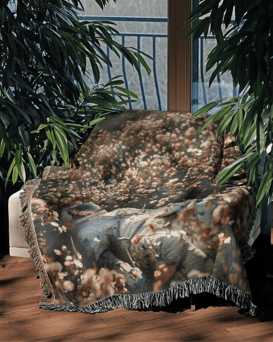 Astoronaut Flower Woven Throw Blanket - imperf