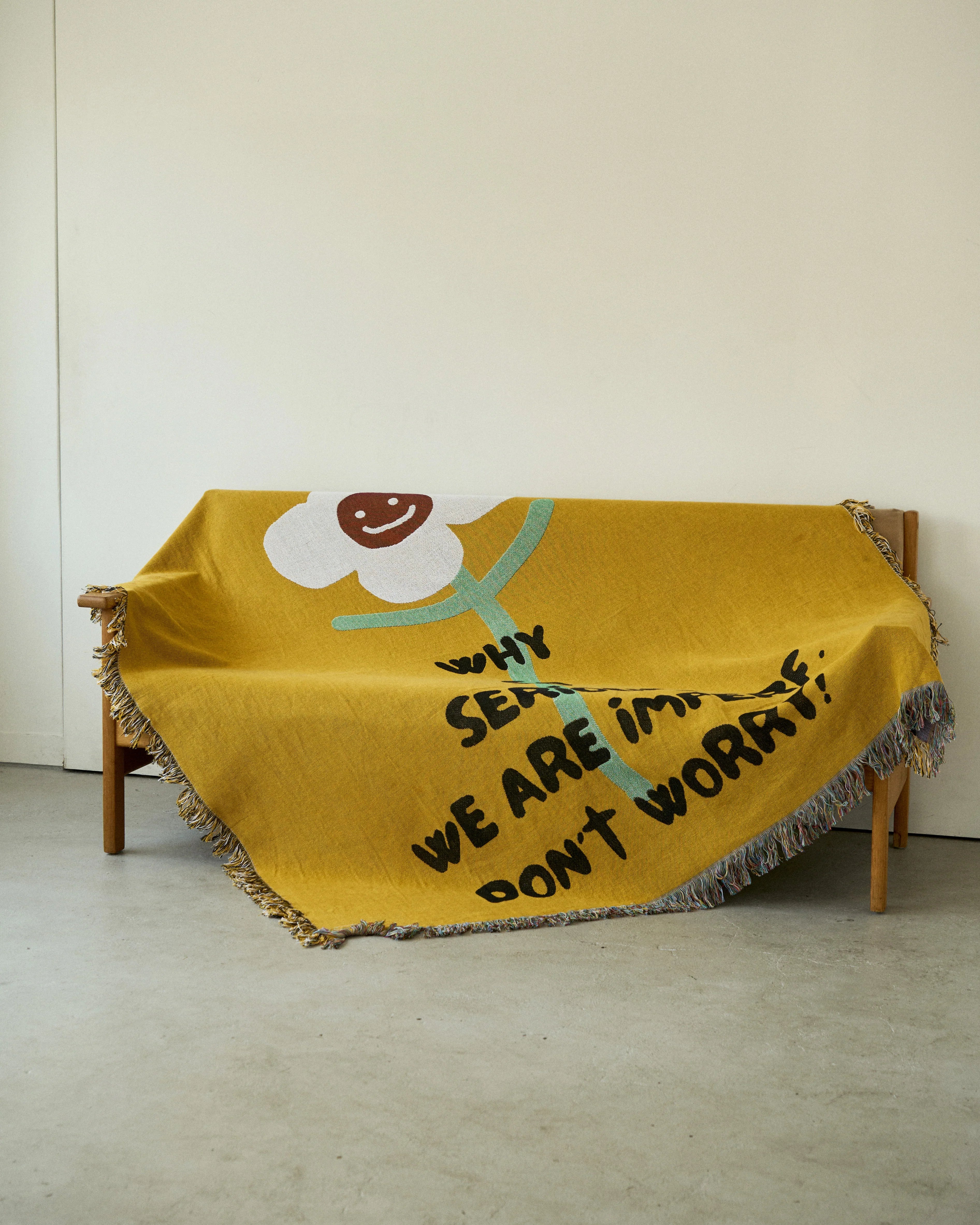 週末値下げ‼️【IMPeRF】 DON'T WORRY THROW BLANKET Don't Worry Throw Blanket | iMPeRF
