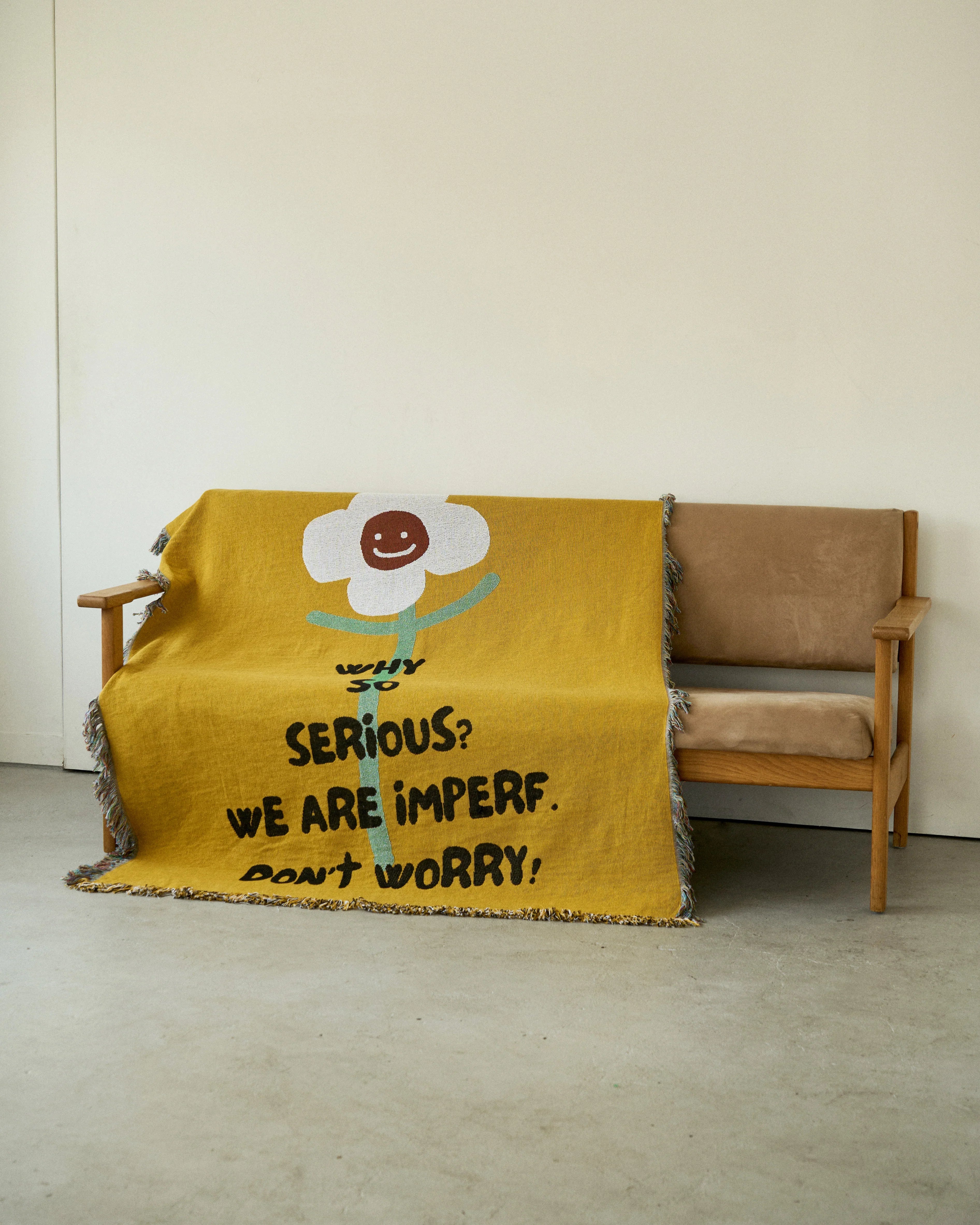 週末値下げ‼️【IMPeRF】 DON'T WORRY THROW BLANKET Don't Worry Throw Blanket | iMPeRF