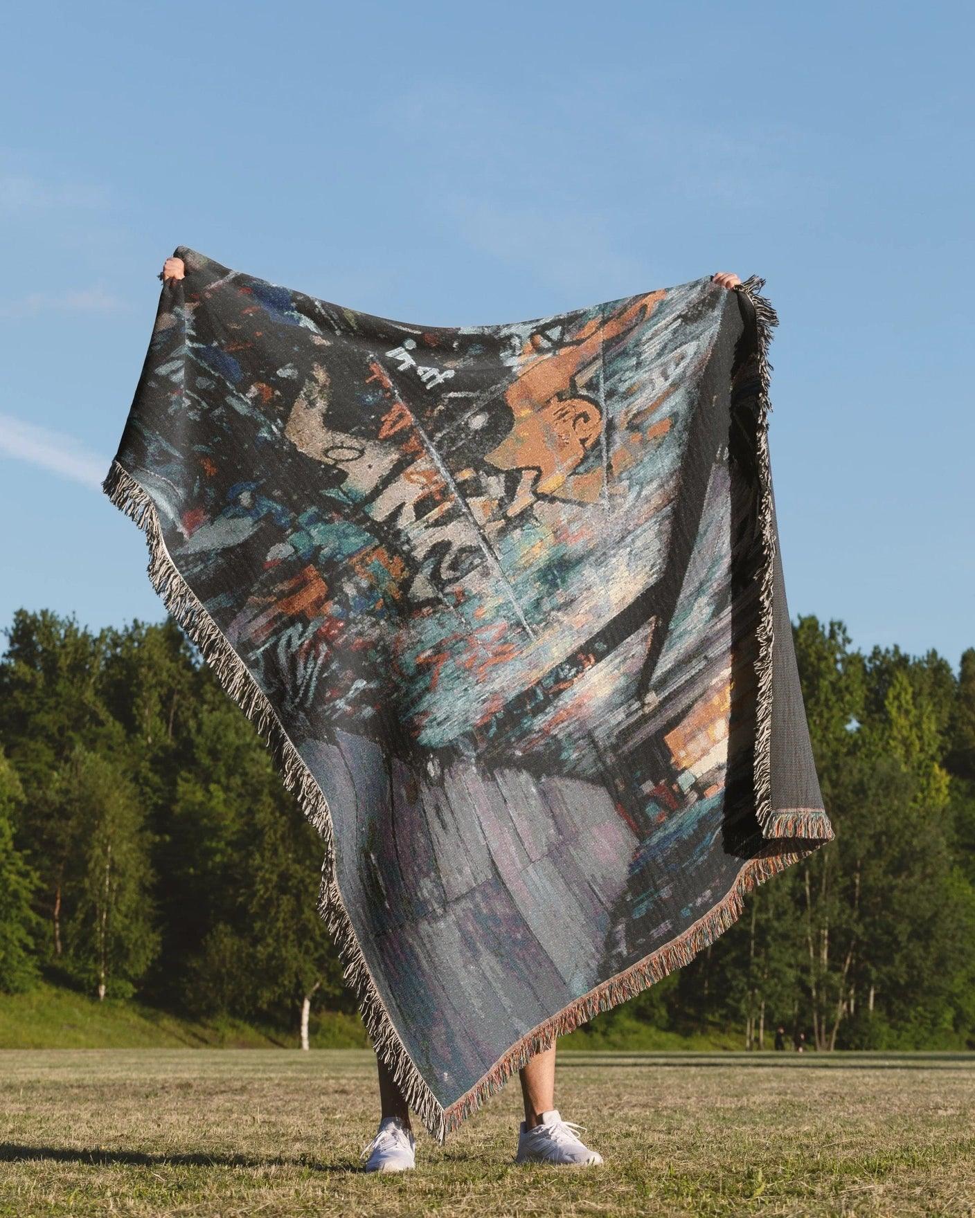 Graffiti Street Woven Throw Blanket - imperf