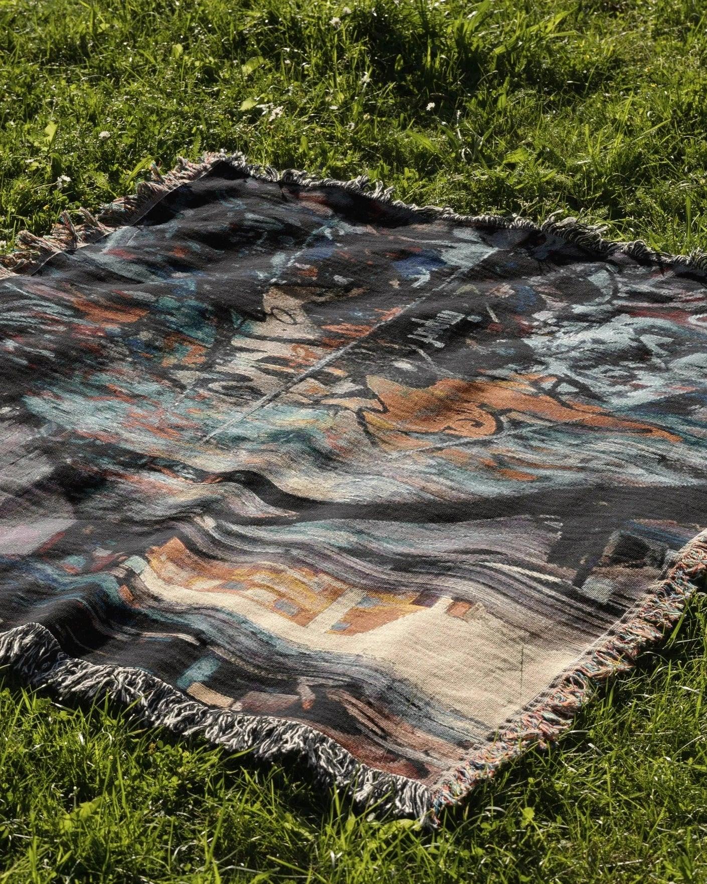 Graffiti Street Woven Throw Blanket - imperf