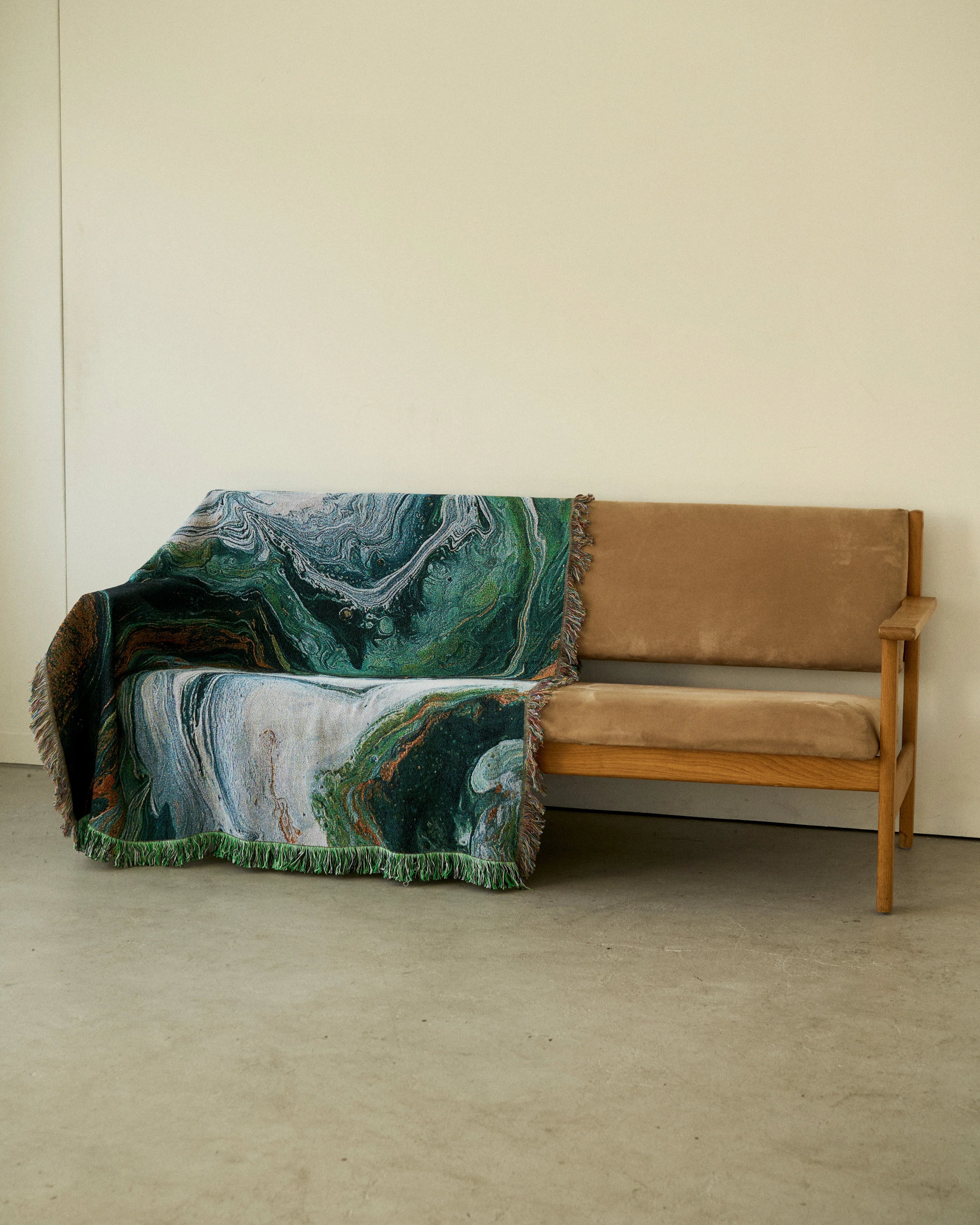 Green Flow Throw Blanket | iMPeRF