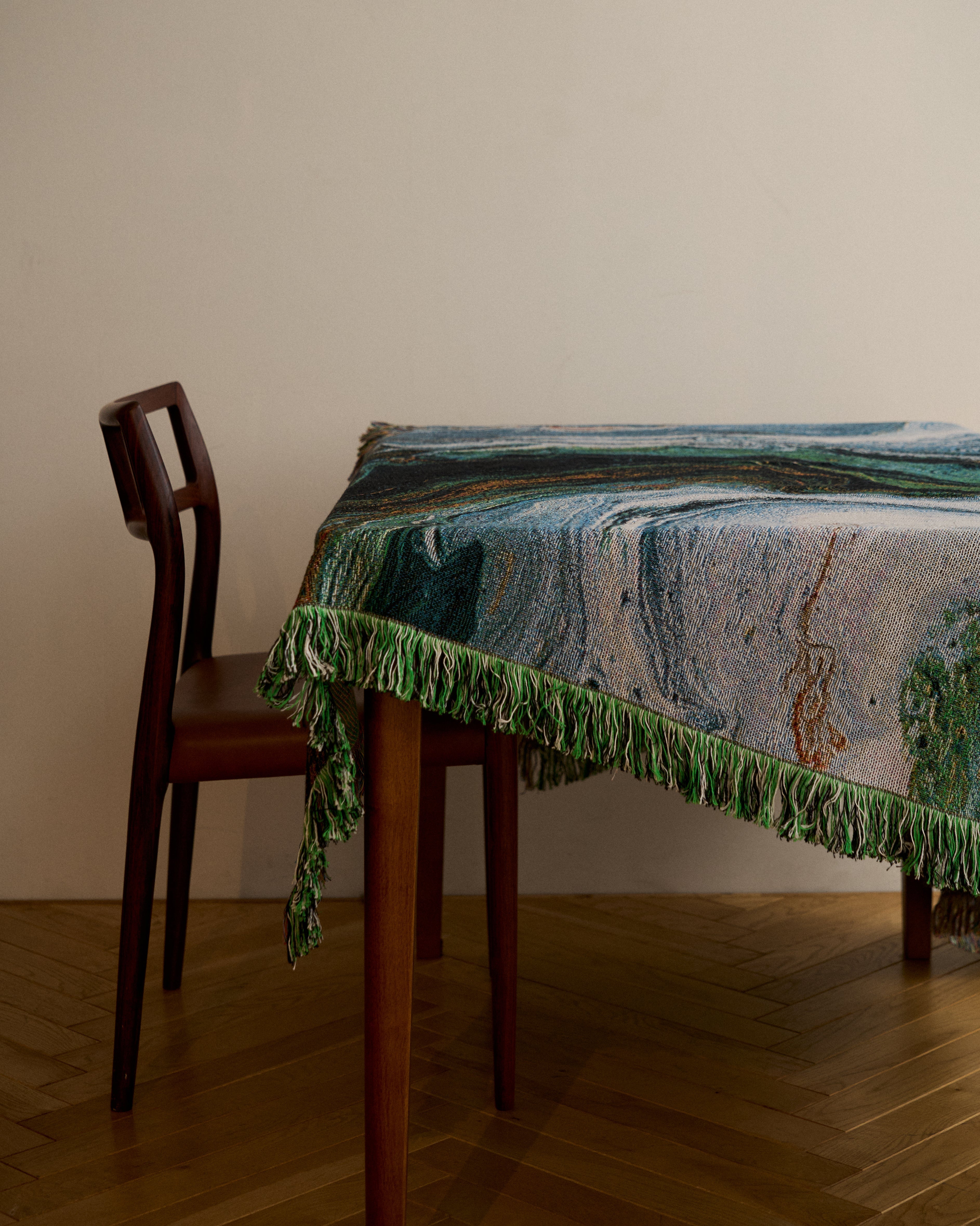 Green Flow Throw Blanket : M