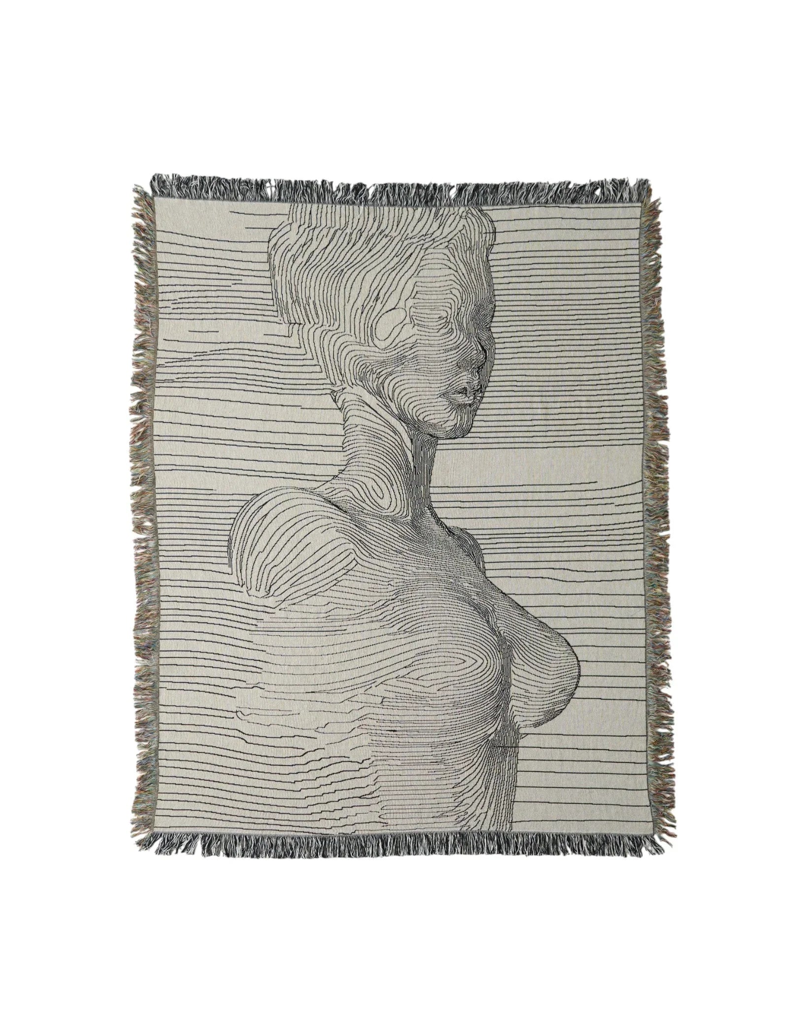 Line Portrait Throw Blanket | iMPeRF