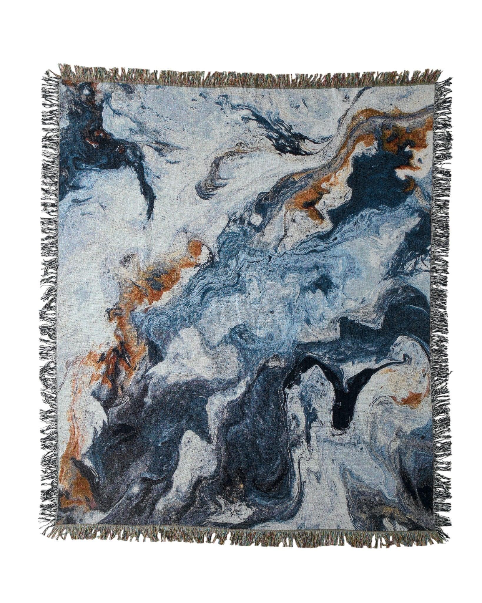 Navy Flow Throw Blanket | iMPeRF