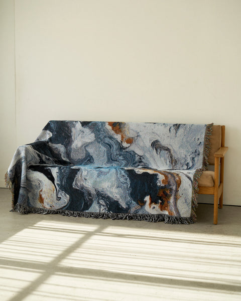 Navy Flow Throw Blanket | iMPeRF