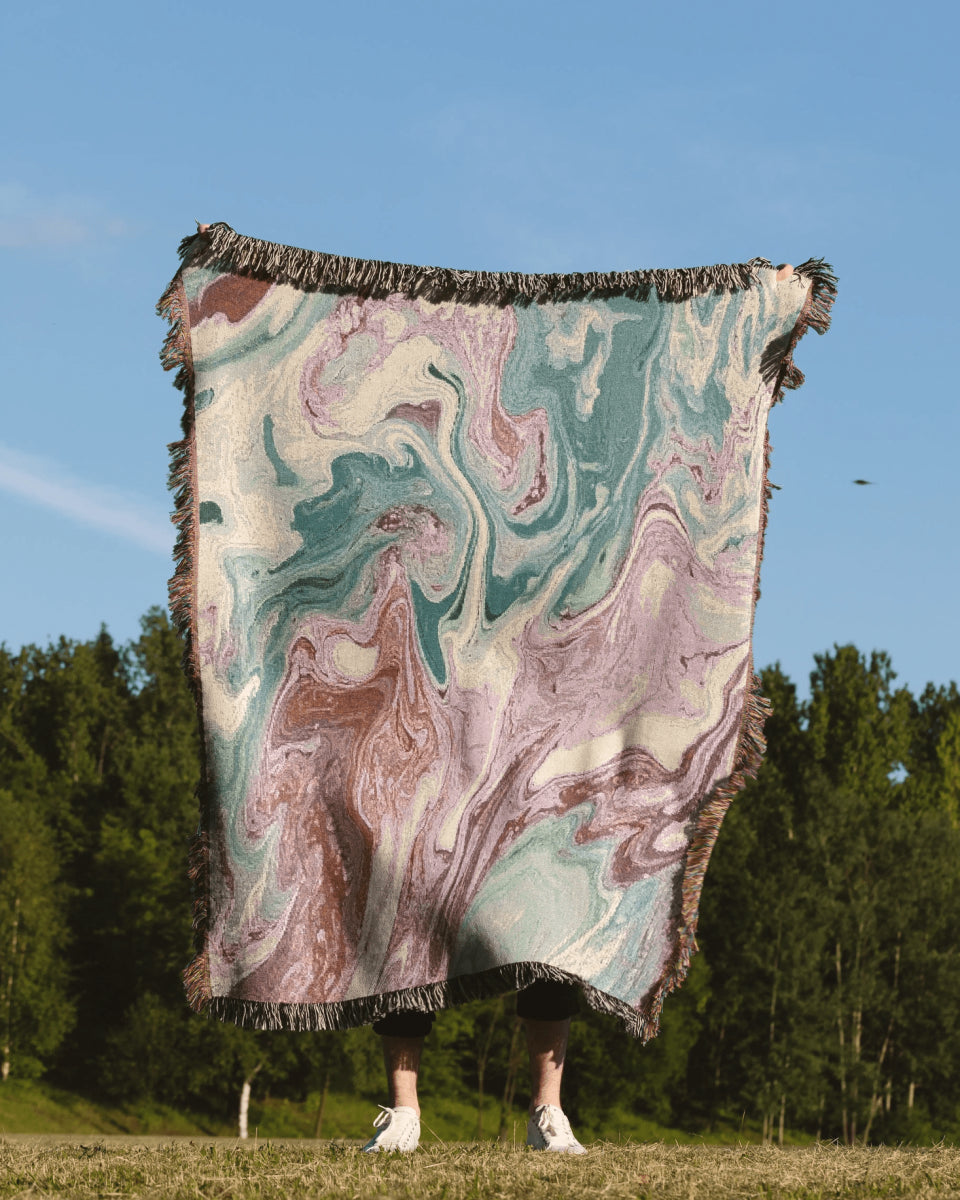 Pastel Marble Woven Throw Blanket - imperf