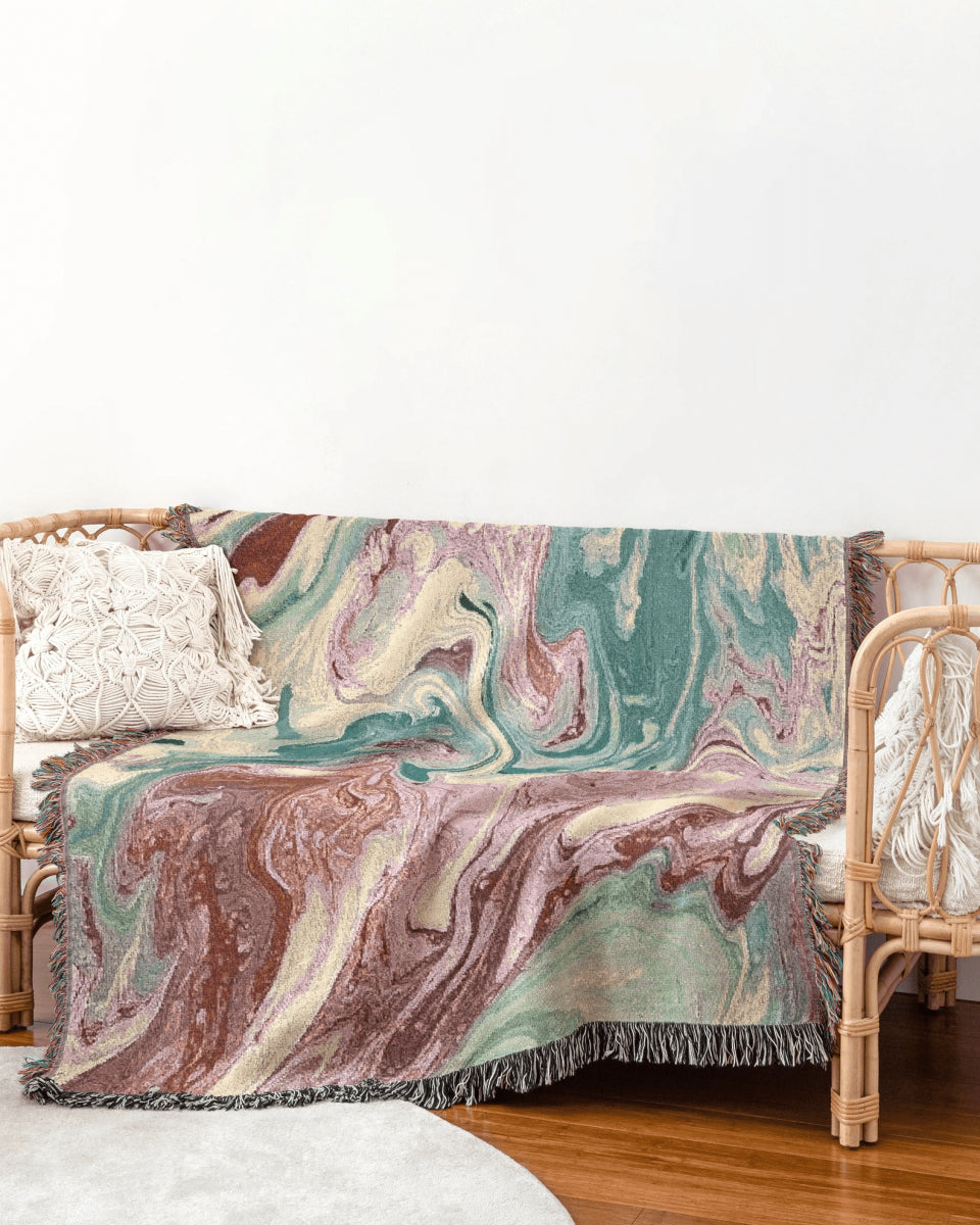 Pastel Marble Woven Throw Blanket - imperf