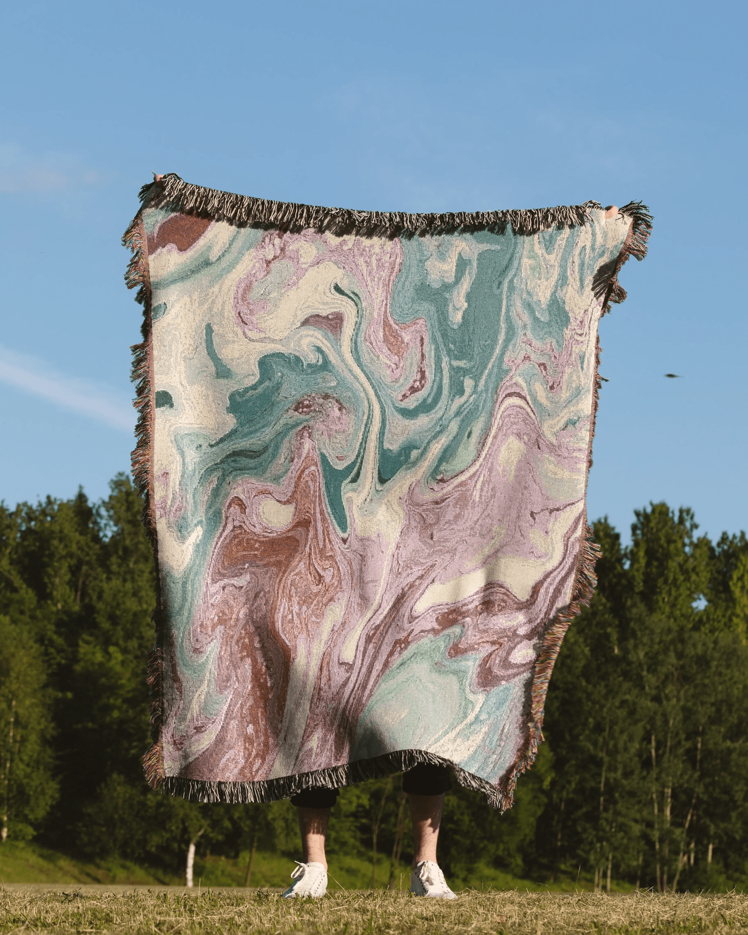 Pastel Marble Woven Throw Blanket - imperf