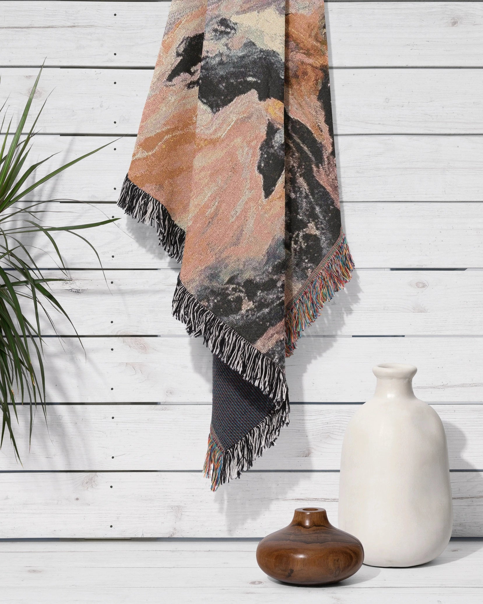 Pink Marble Woven Throw Blanket - imperf
