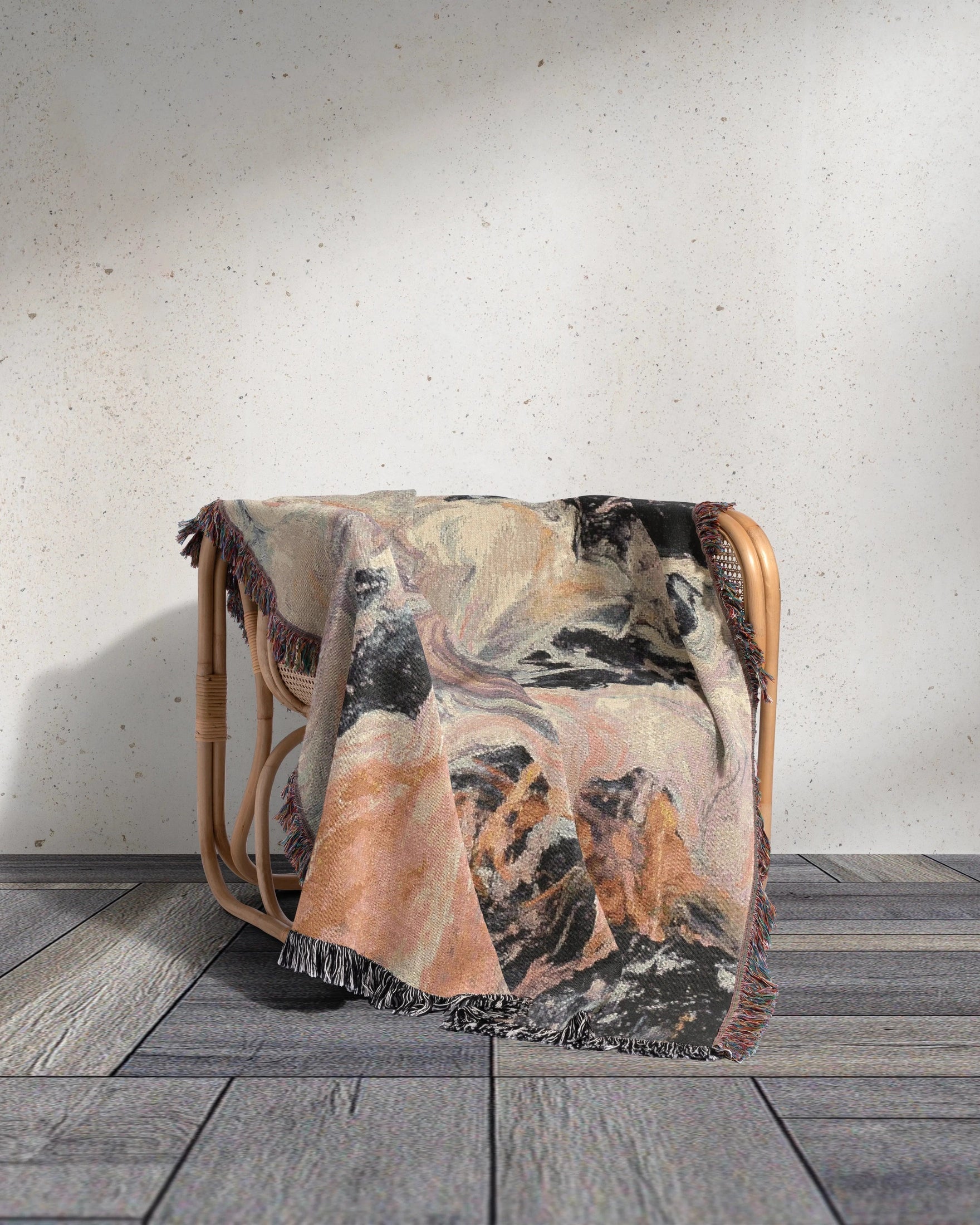 Pink Marble Woven Throw Blanket - imperf