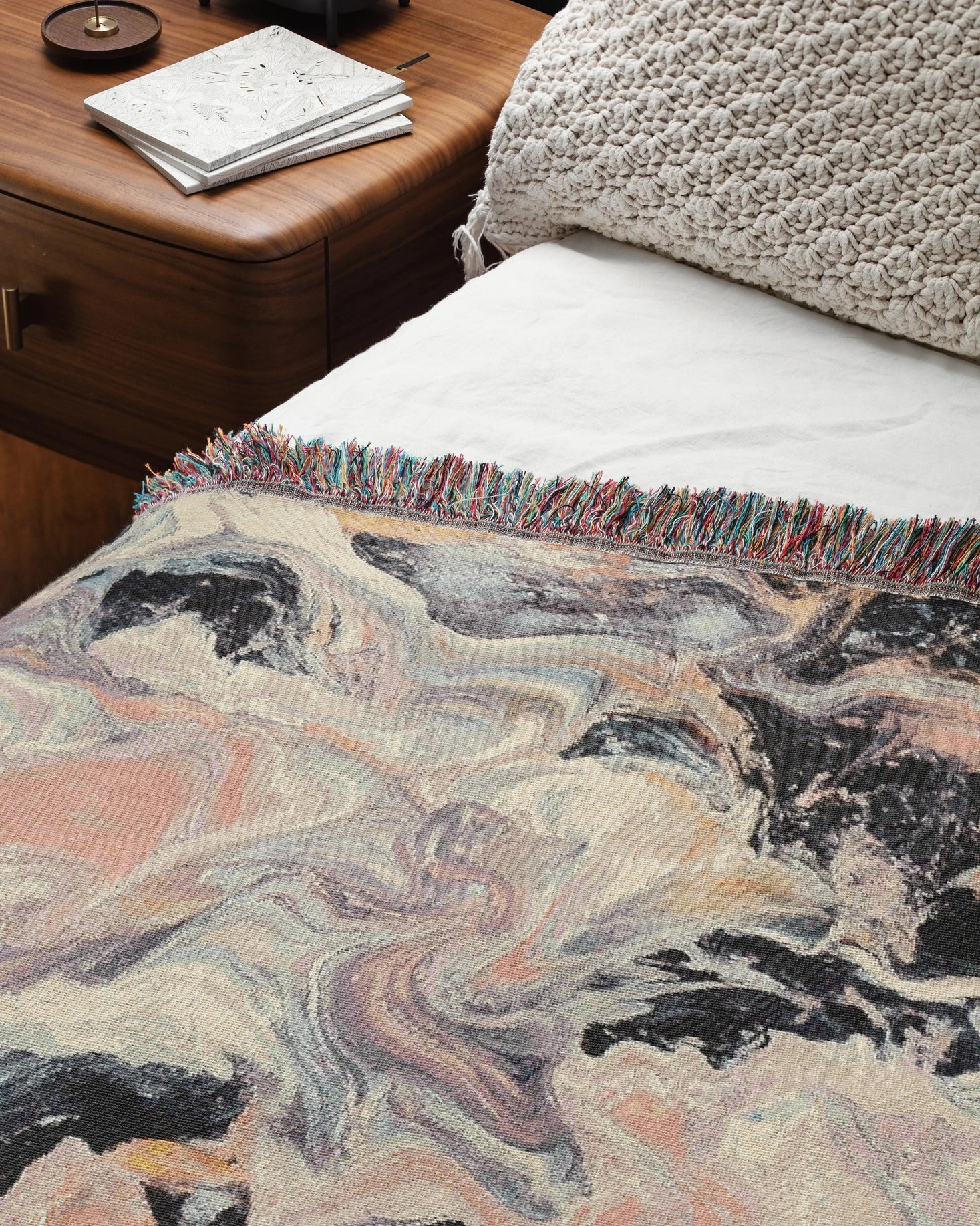 Pink Marble Woven Throw Blanket - imperf