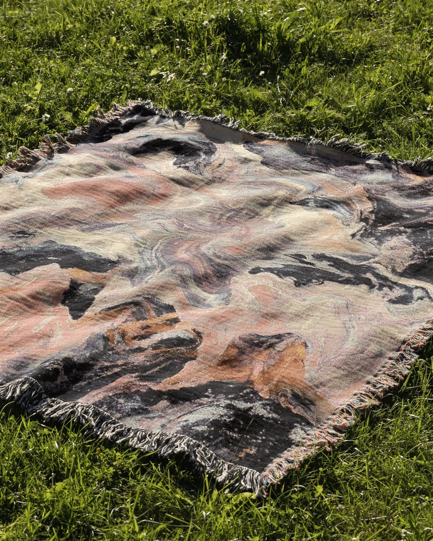 Pink Marble Woven Throw Blanket - imperf