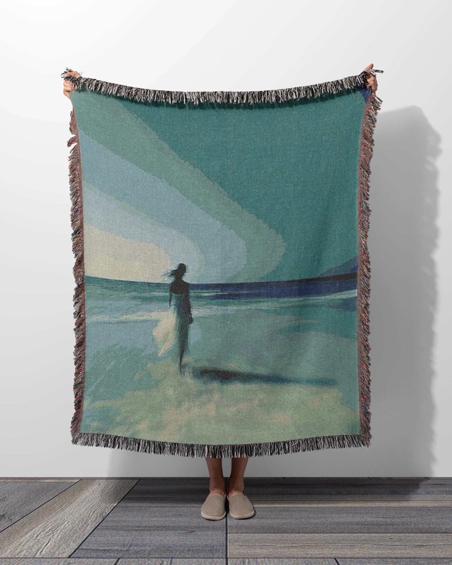 Ocean View Woven Throw Blanket 