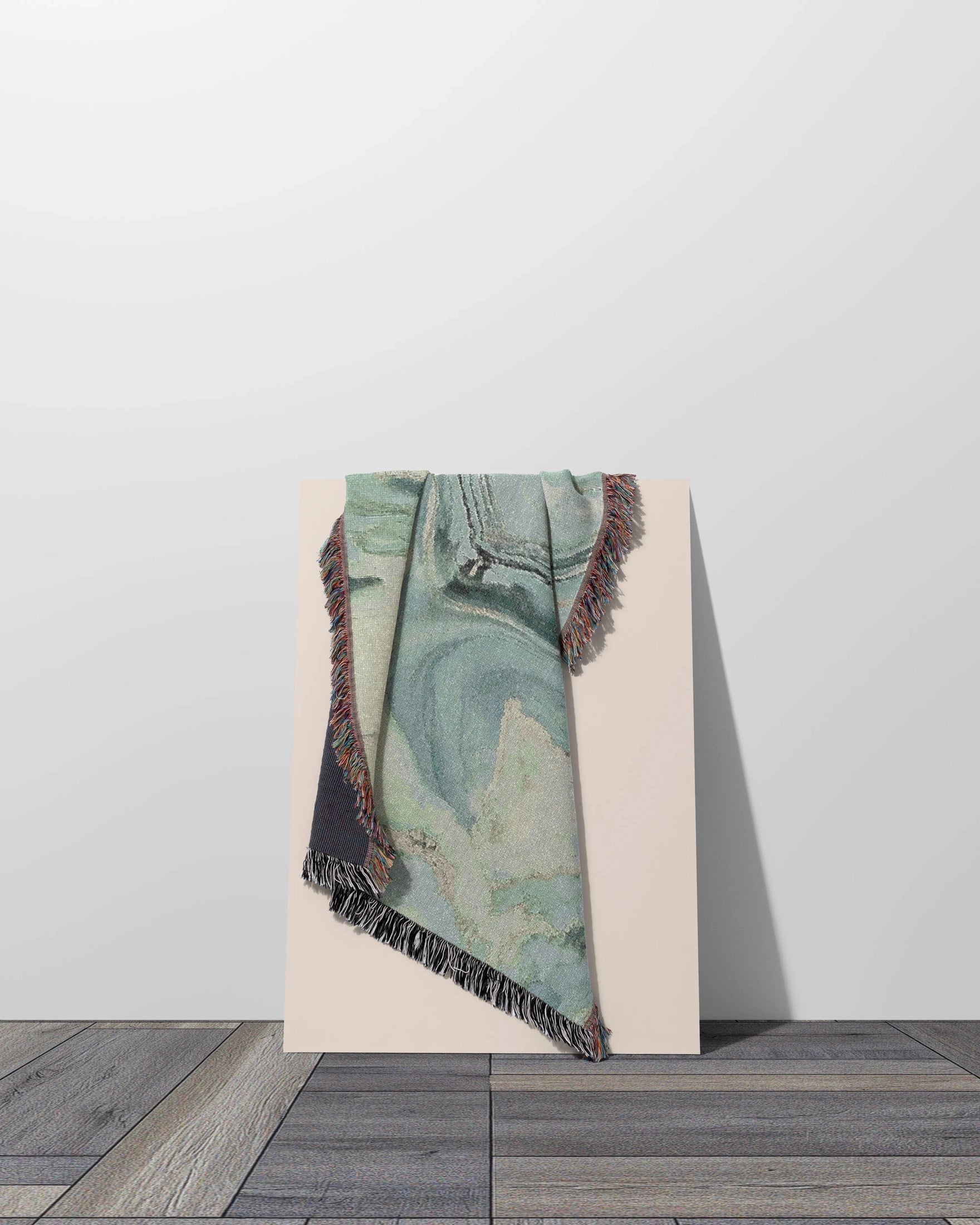 Sky Blue Marble Woven Throw Blanket - imperf