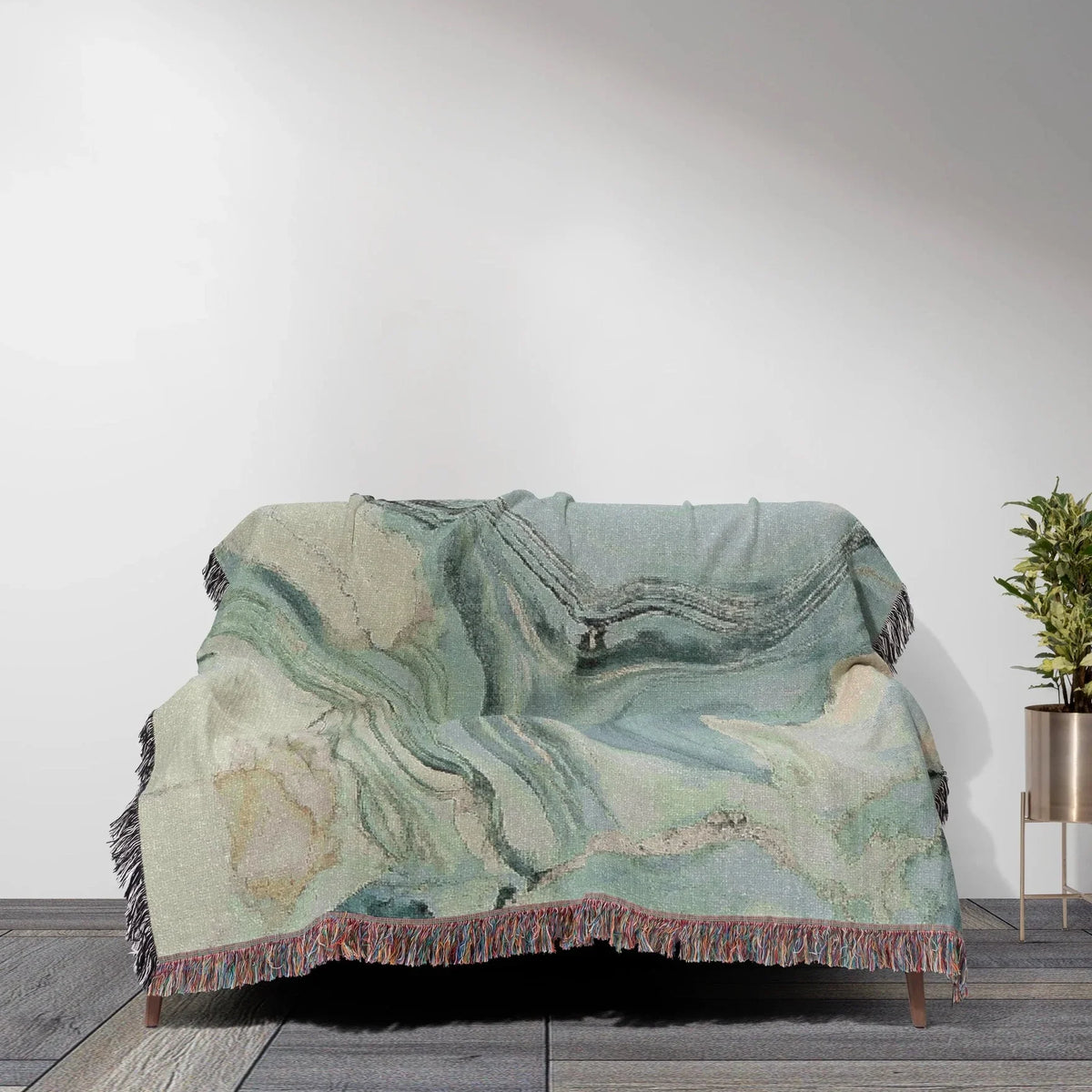 Sky Blue Flow Throw Blanket | imperf