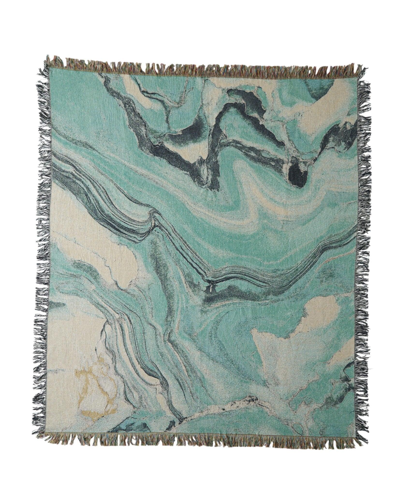 Sky Blue Flow Throw Blanket | iMPeRF