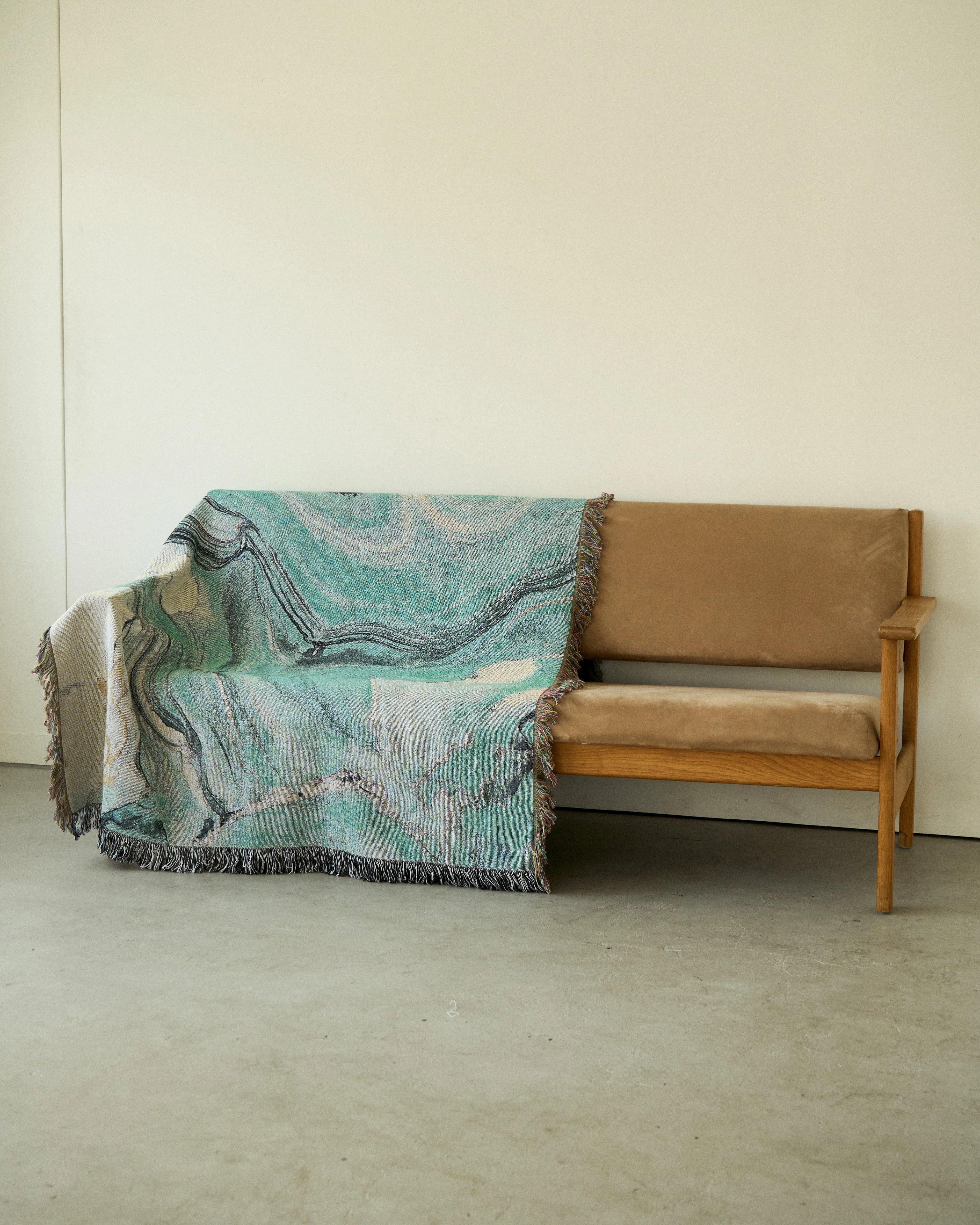 Sky Blue Flow Throw Blanket | iMPeRF