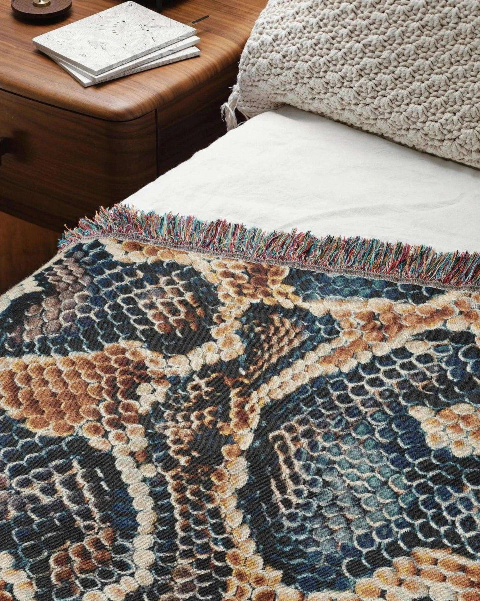 Snake Skin Woven Throw Blanket - imperf