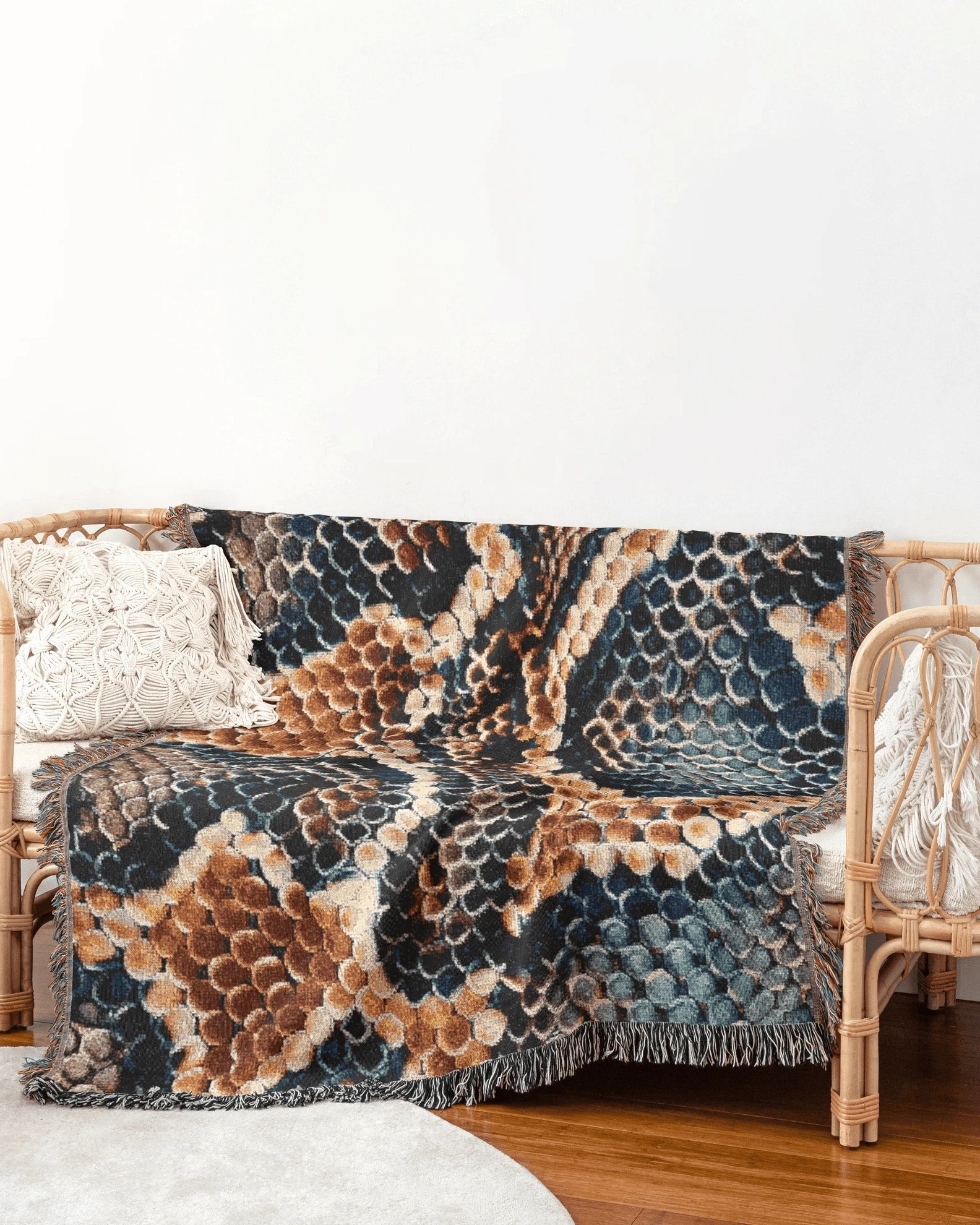 Snake Skin Woven Throw Blanket - imperf