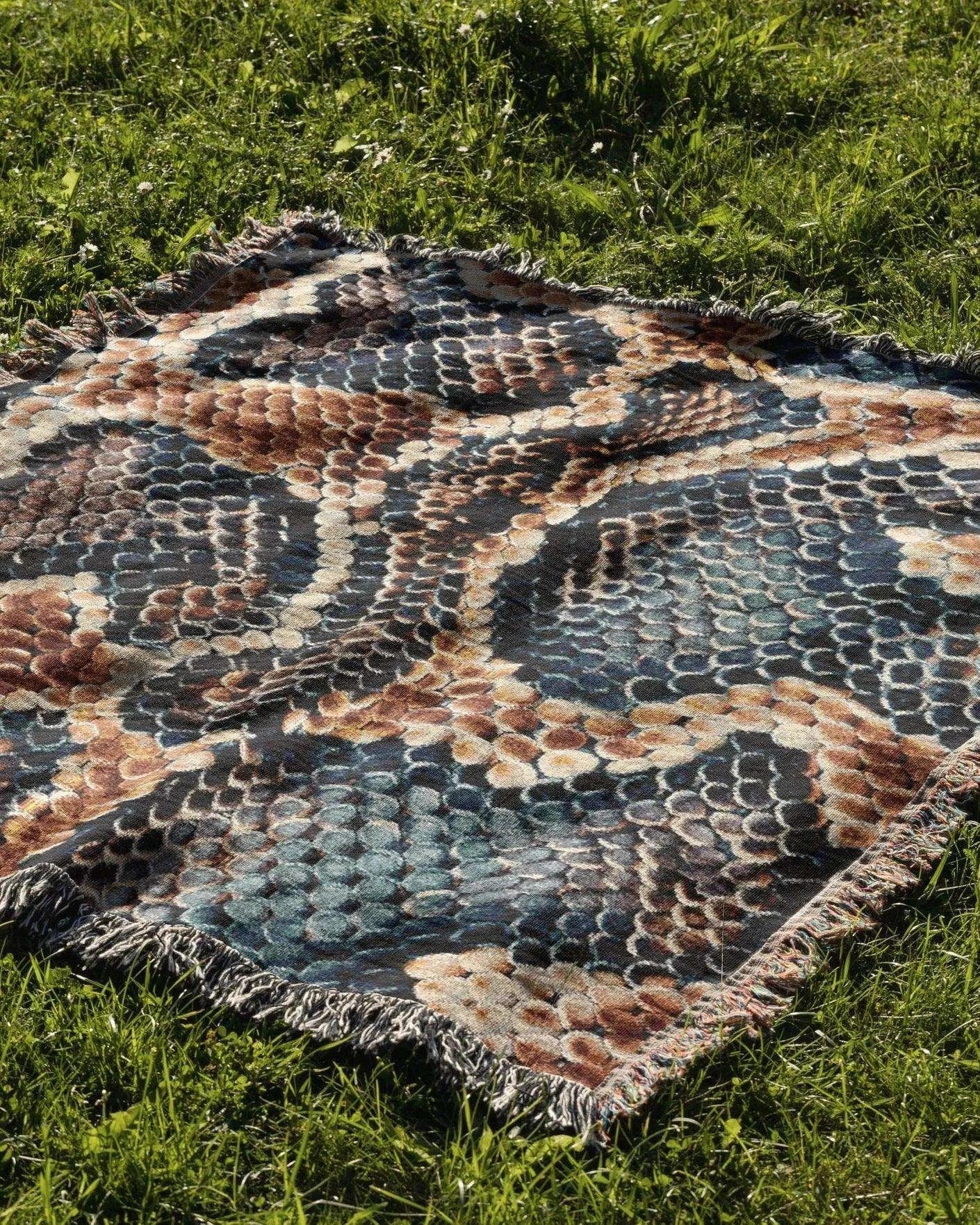 Snake Skin Woven Throw Blanket - imperf
