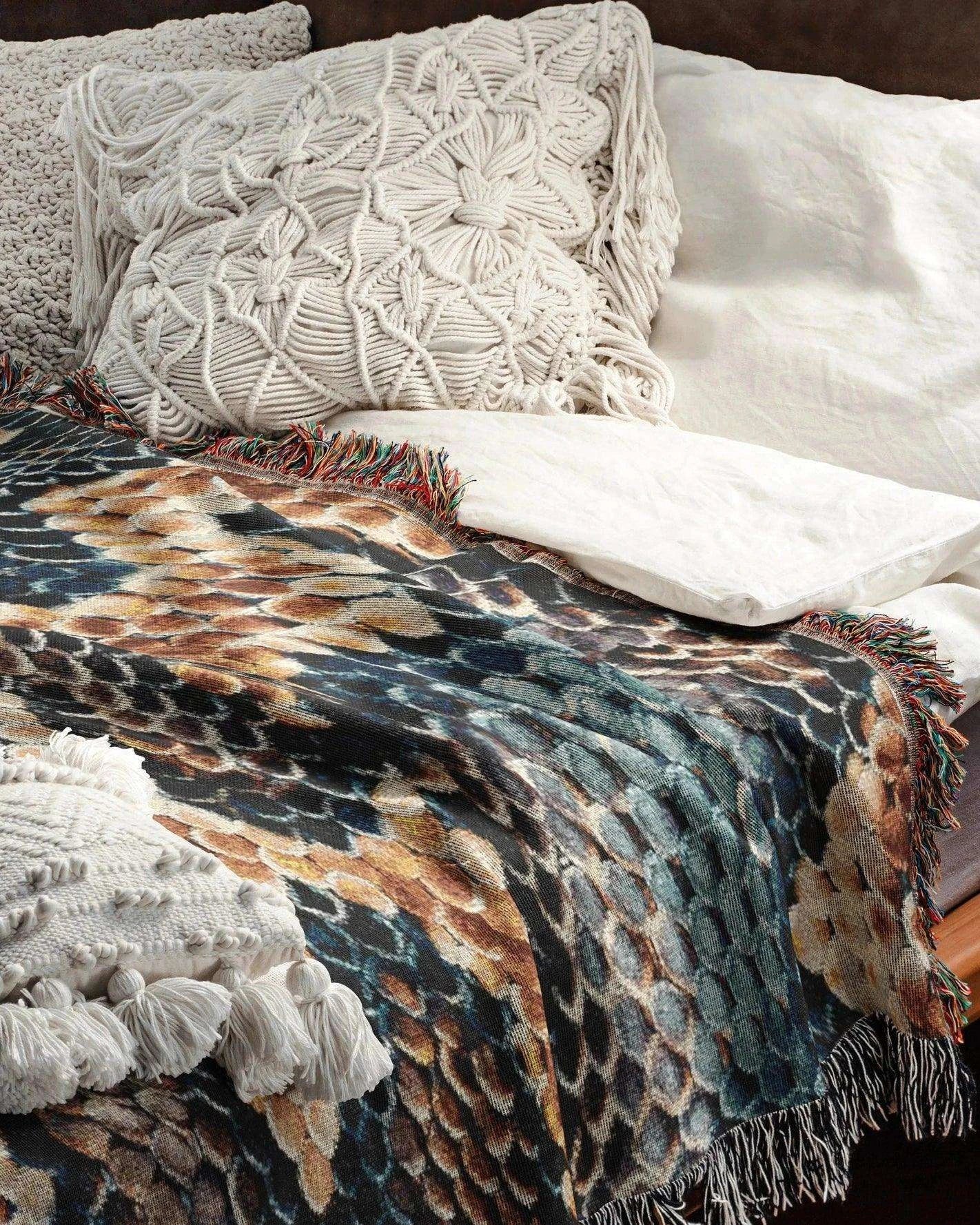 Snake Skin Woven Throw Blanket - imperf