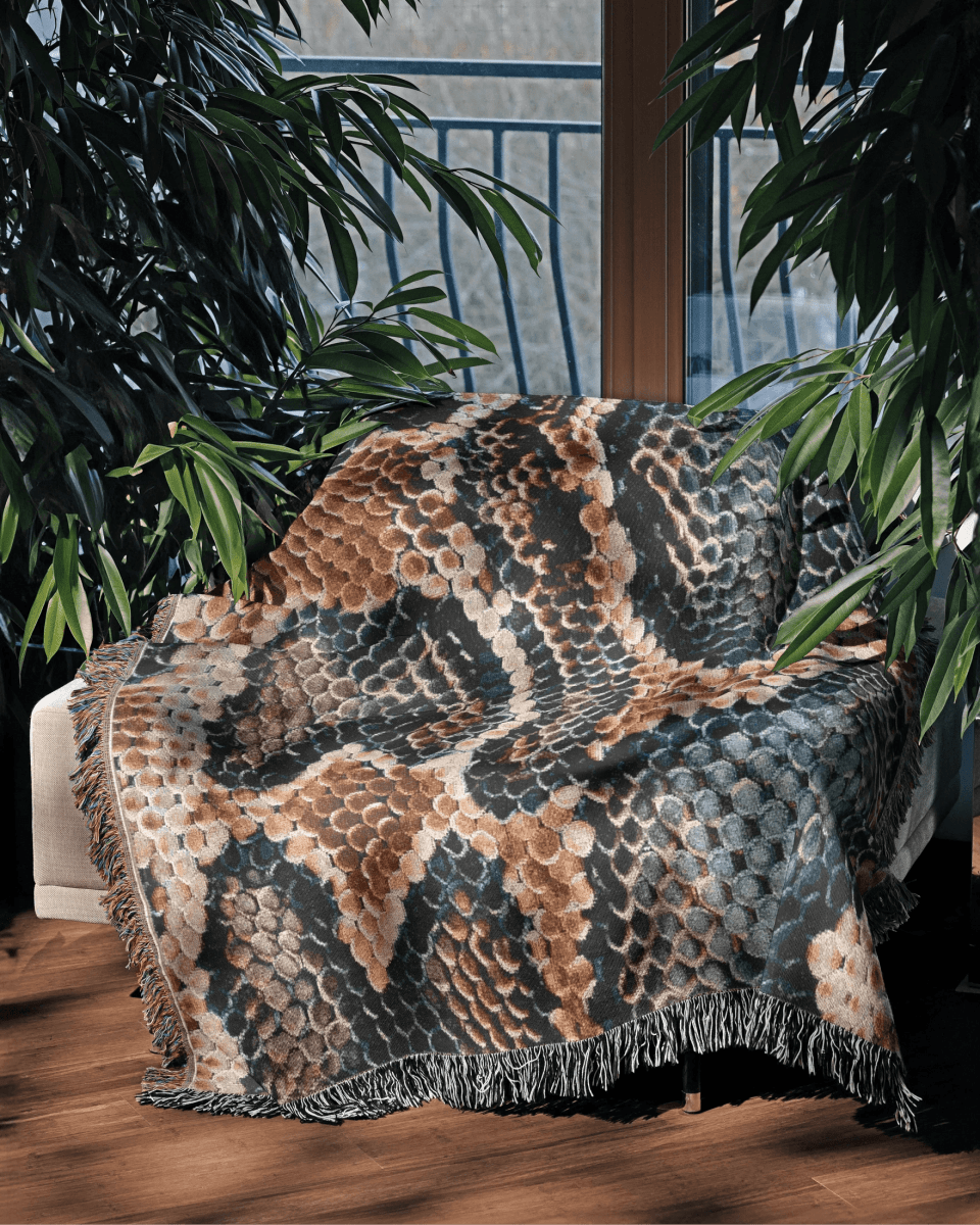 Snake Skin Woven Throw Blanket - imperf