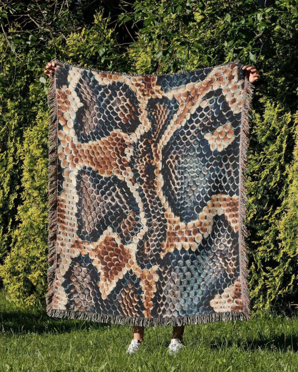 Snake Skin Woven Throw Blanket - imperf
