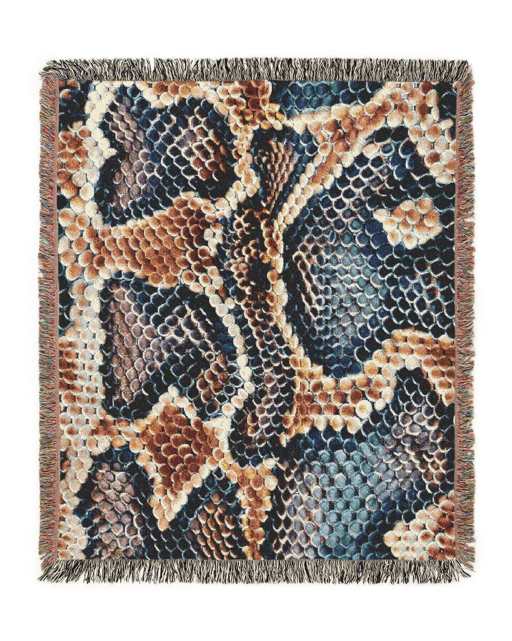 Snake Skin Woven Throw Blanket - imperf
