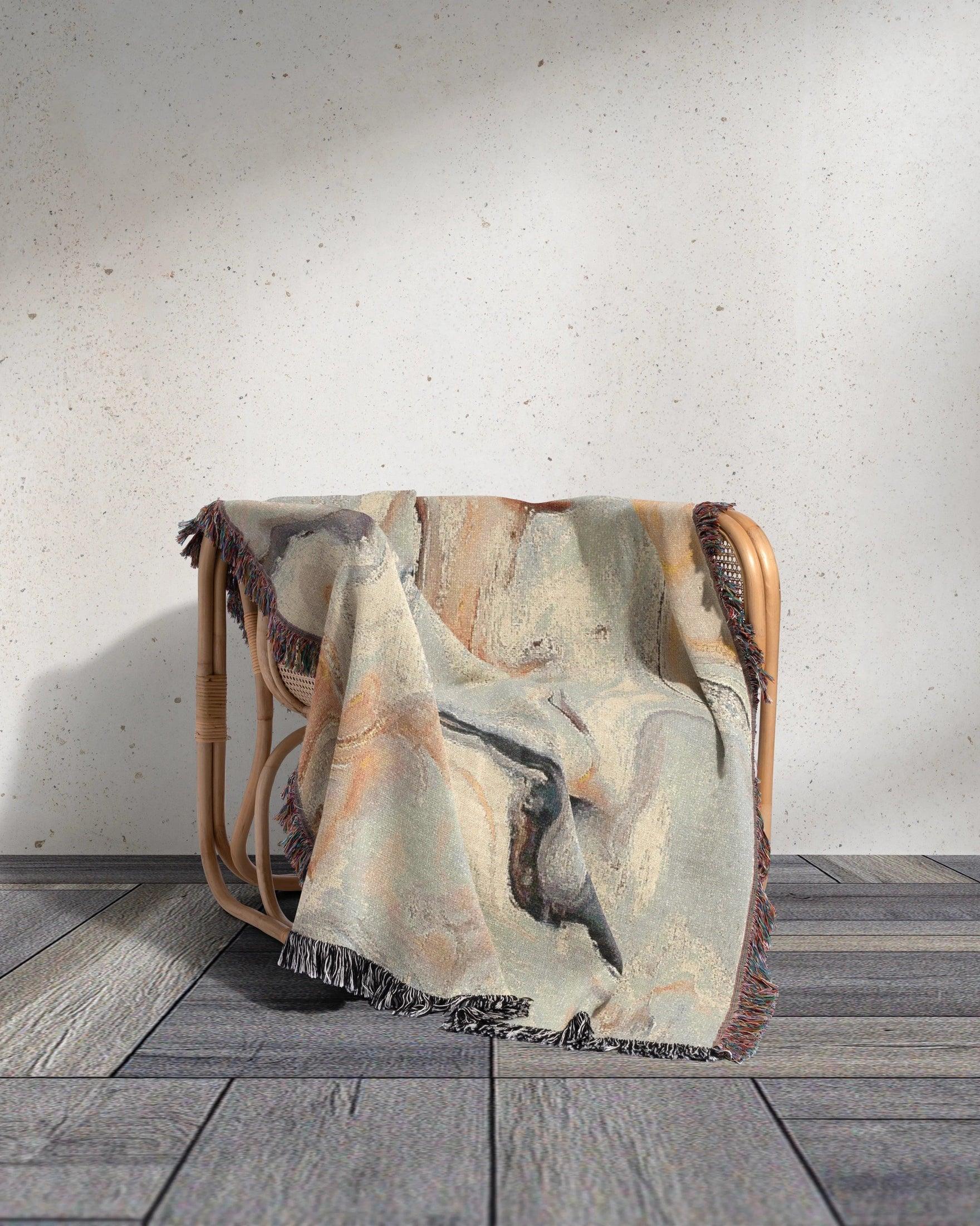 White Marble Woven Throw Blanket - imperf