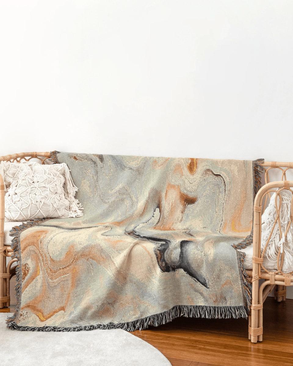 White Marble Woven Throw Blanket - imperf