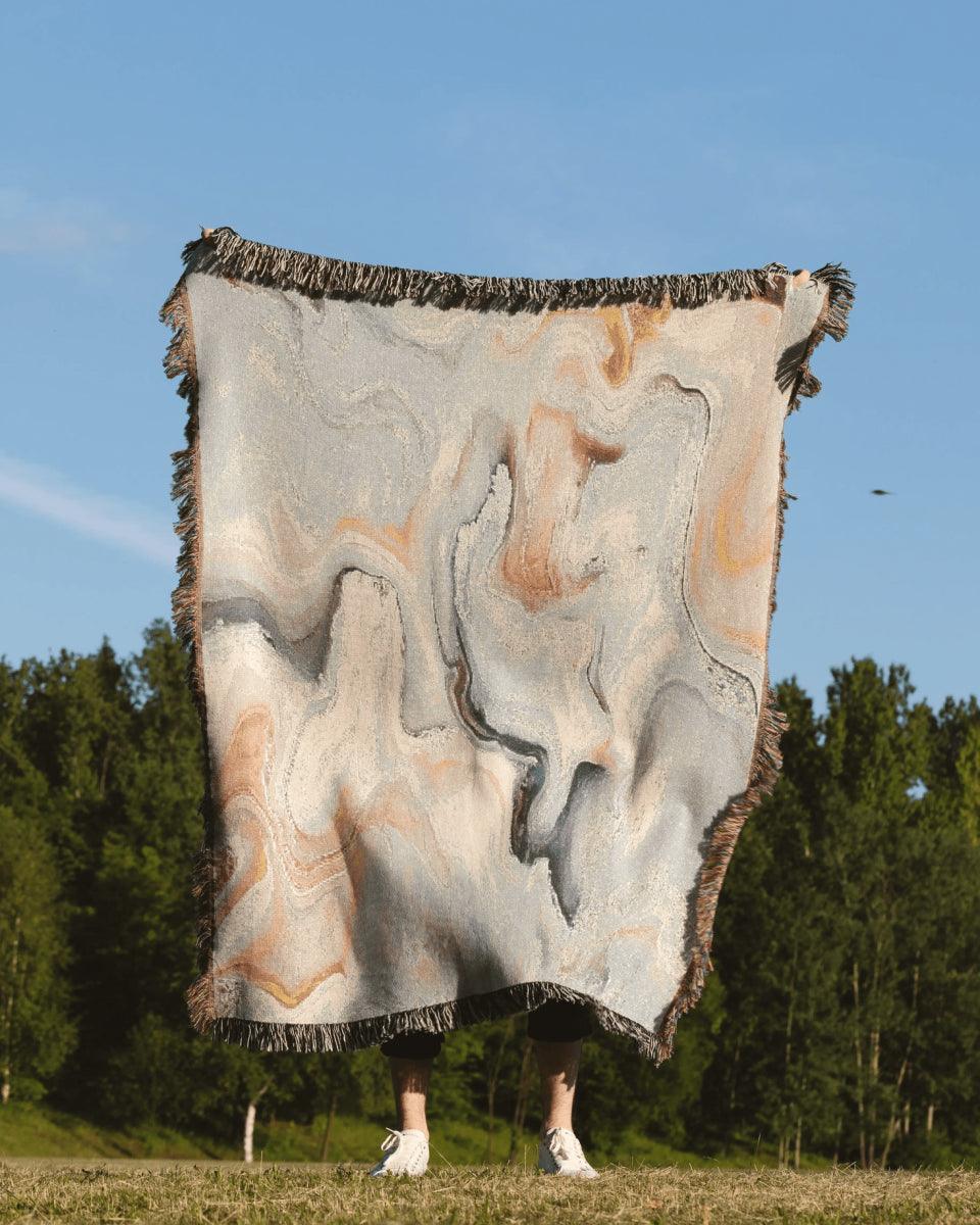 White Marble Woven Throw Blanket - imperf
