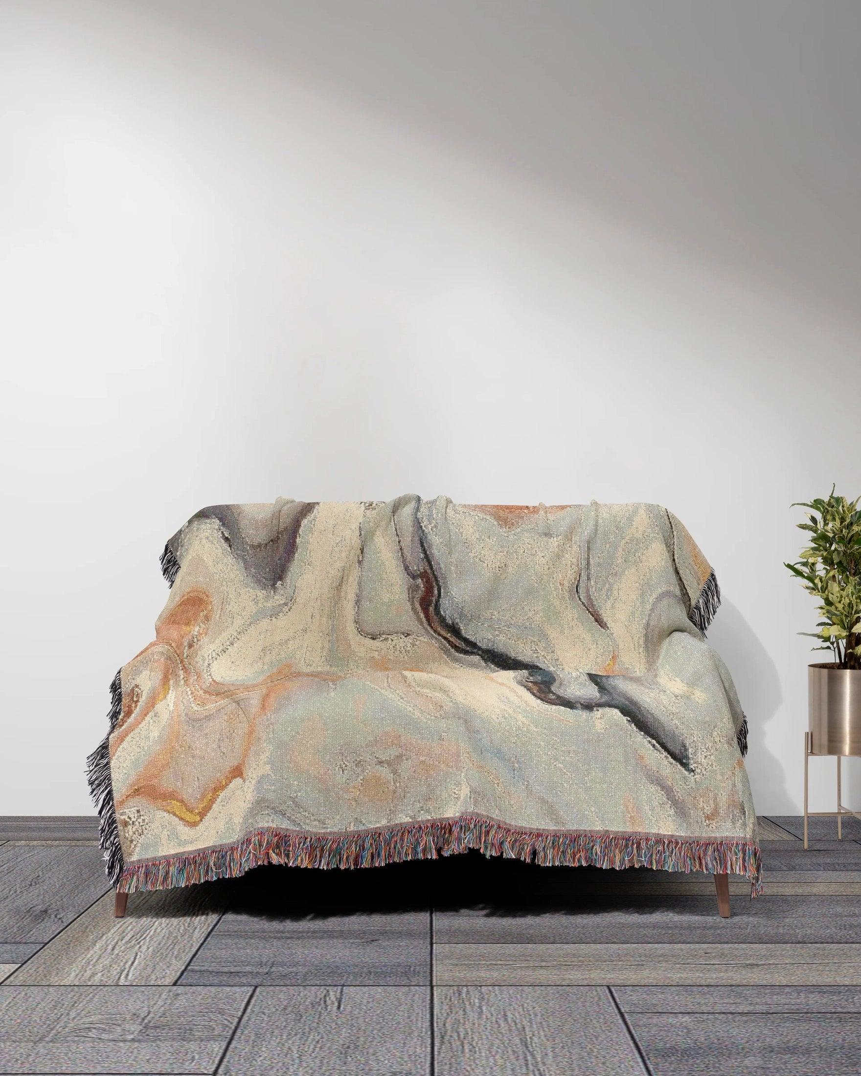 White Marble Woven Throw Blanket - imperf