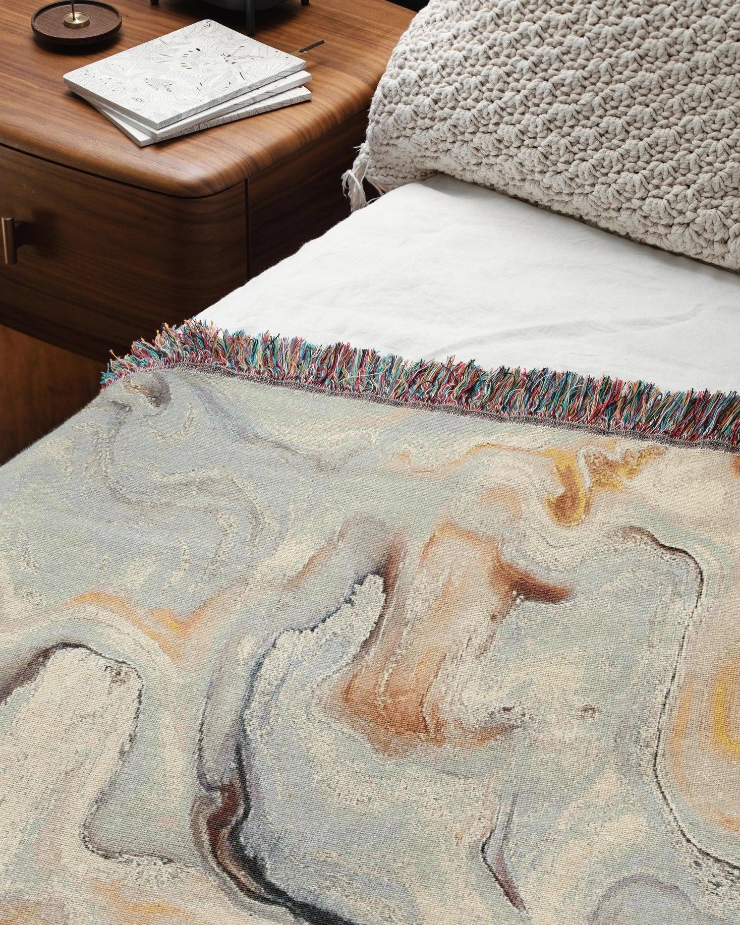 White Marble Woven Throw Blanket - imperf