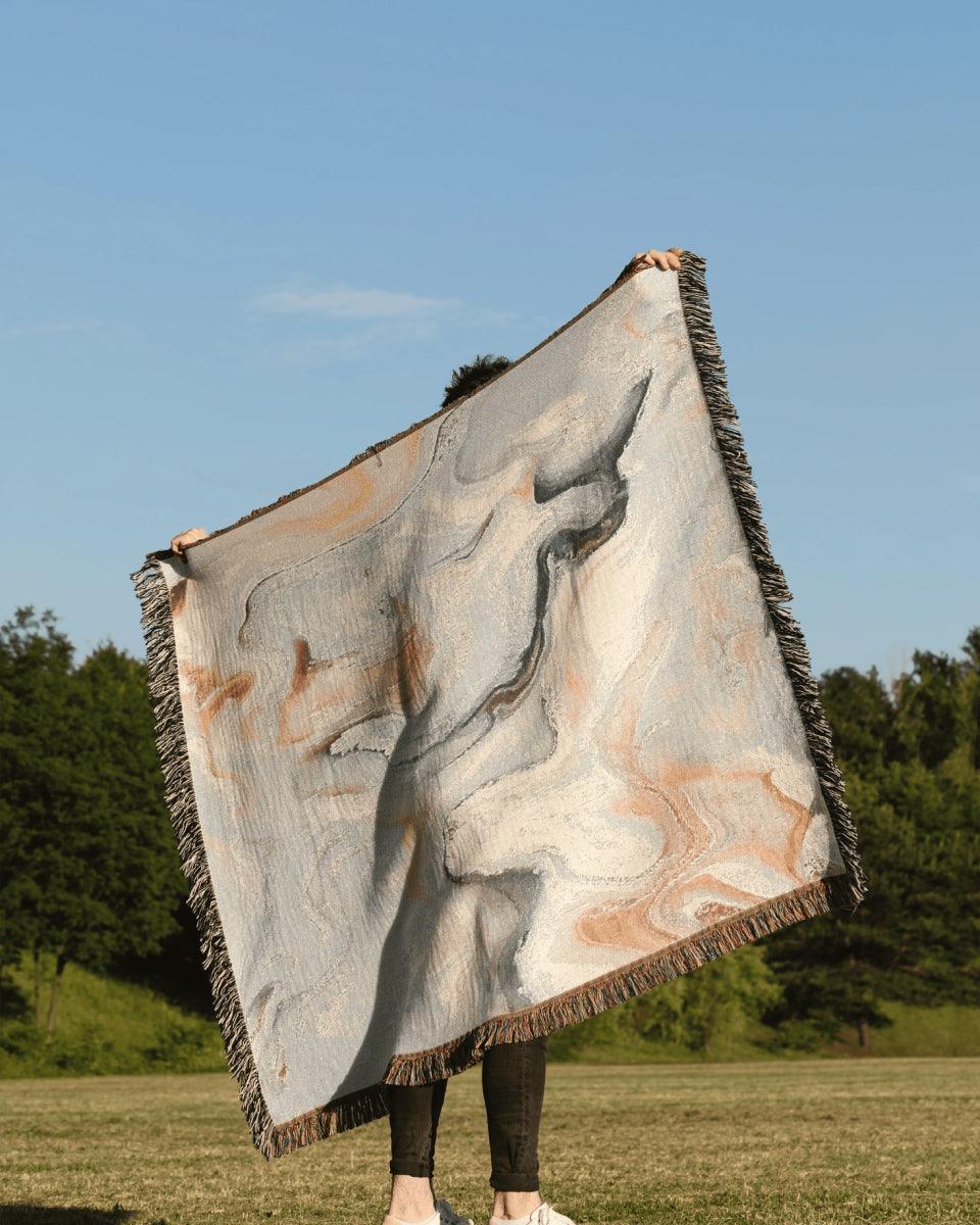 White Marble Woven Throw Blanket - imperf